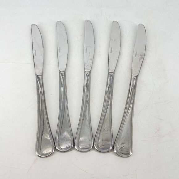 Set of 5 Oneida FLIGHT RELIANCE Glossy Stainless Flatware Dinner Knives - Picture 1 of 4